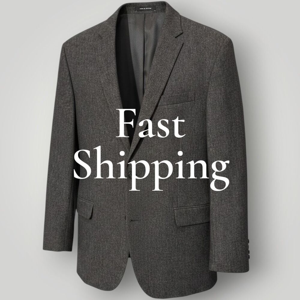 KENNETH COLE Mens Blazer 44L Sport Coat Two Button Suit Jacket Wool/Cotton Brown